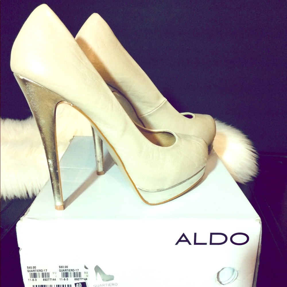 HP🎉 Aldo Bone/Nude/Cream High Heel Stiletto Pump